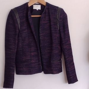 Sandro Valentin Jacket with Leather and Chain Detail